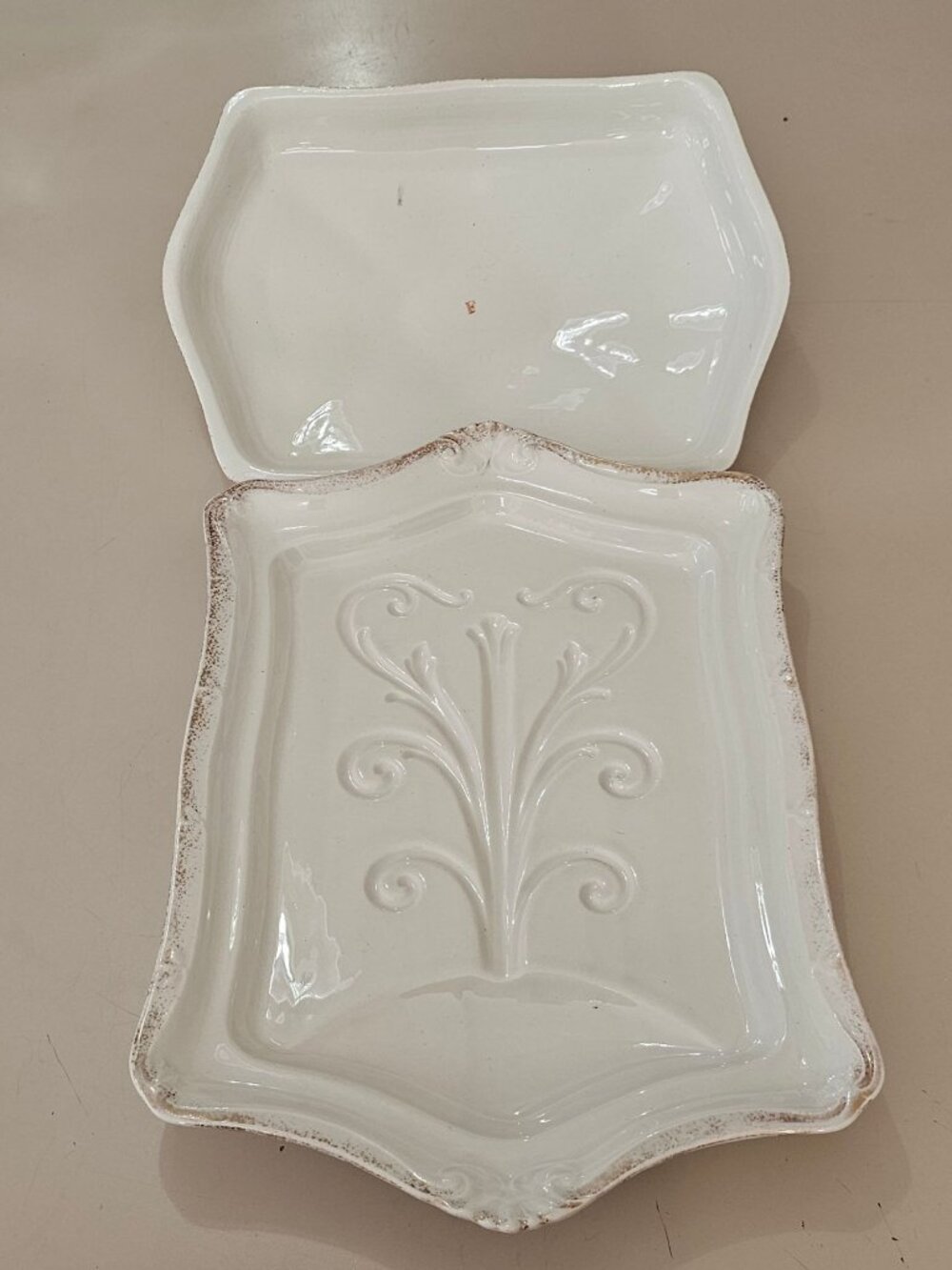 1920s Floral Porcelain Covered Meat Dish Antique Franz Anton Mehlem Bonn German - Picture 14 of 16